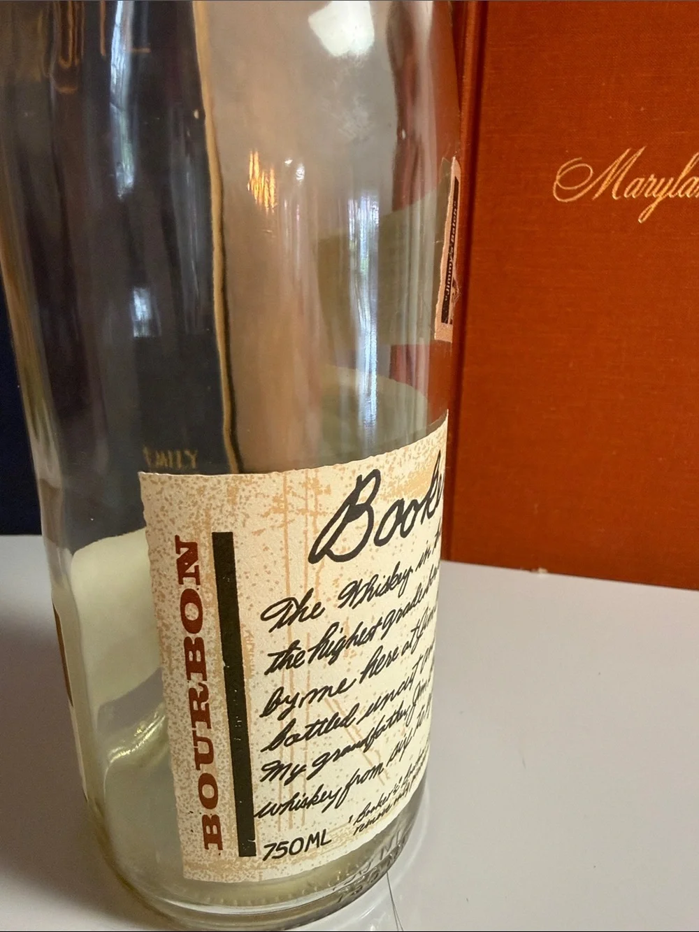 Bookers Distillery empty bottle